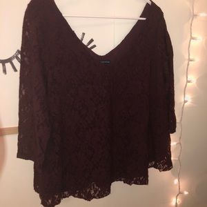 Lace Maroon Top